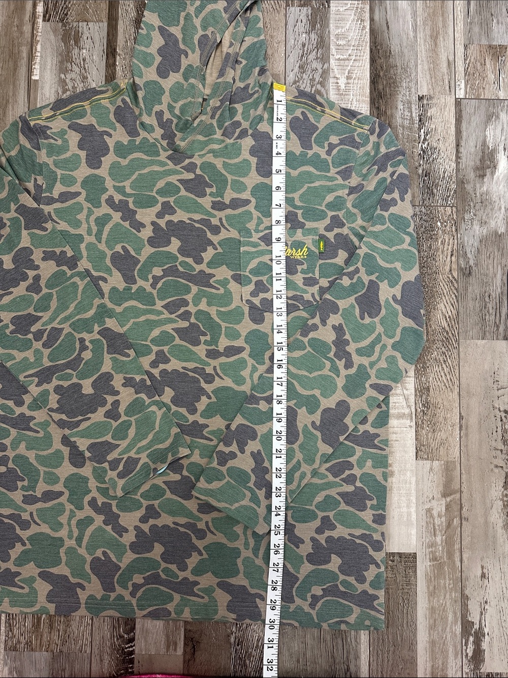 Marsh Wear Men’s Green & Gray Camo Hooded Pullover - Picture 3 of 7